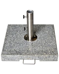 70kg Grey Granite Parasol Base with Pullout Handle and Wheels