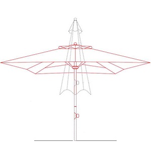 telescopic parasol drawing