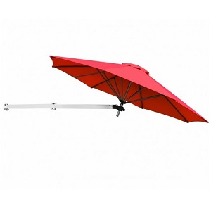 wall mounted parasol with metallic arm