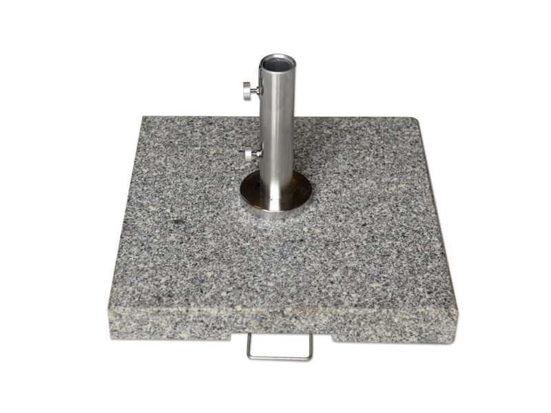 Base para sombrilla de granito gris de 70 kg con tubo premium