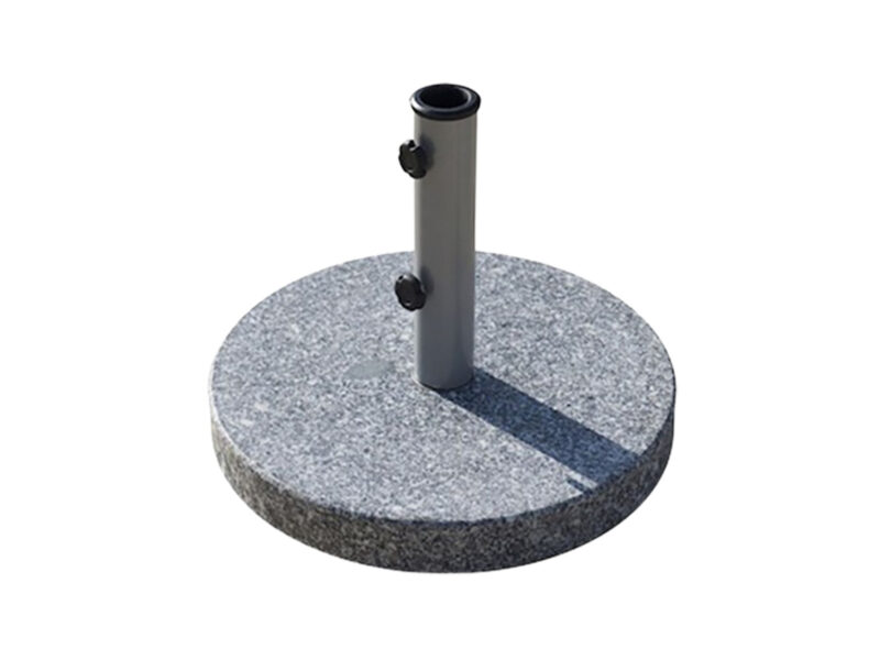 Base redonda de granito gris de 25 kg con tubo