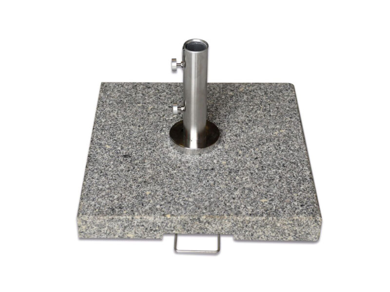 Base para sombrilla de granito gris de 50 kg con tubo premium