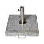 Base para sombrilla de granito gris de 50 kg con tubo estándar