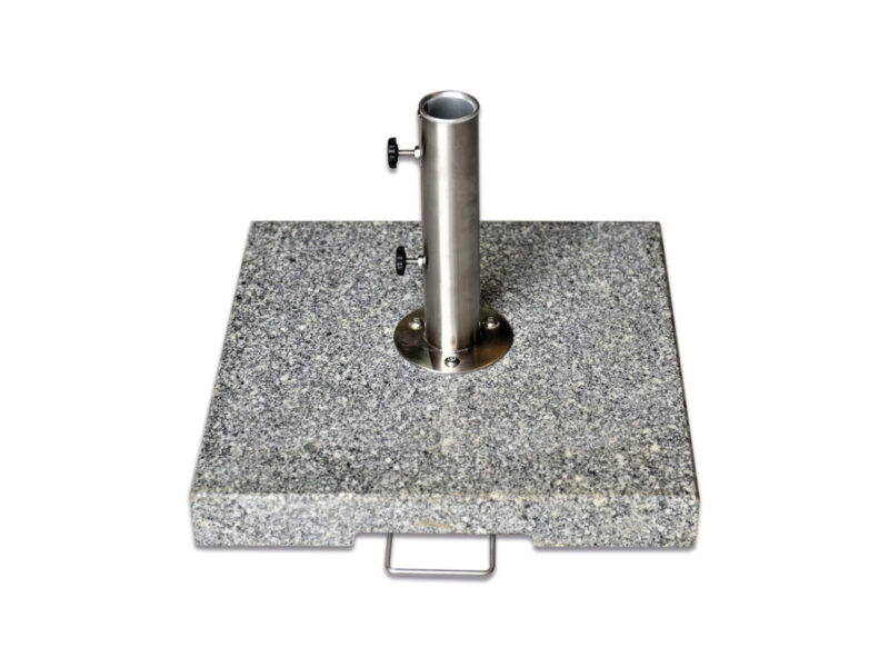 Base para sombrilla de granito gris de 50 kg con tubo estándar