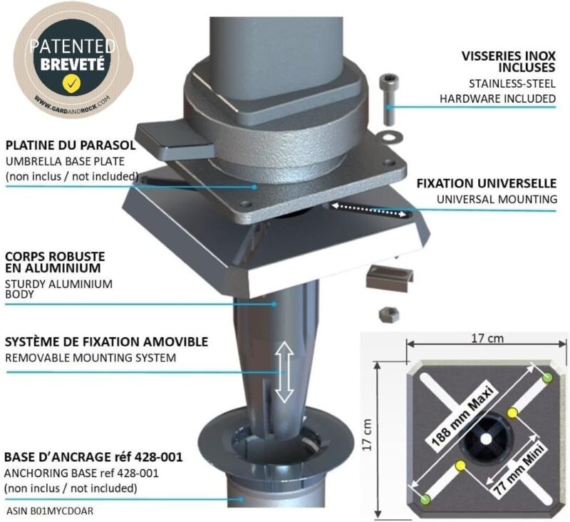 Gard&Rock – Base para Sombrilla de Mástil Lateral - Imagen 7