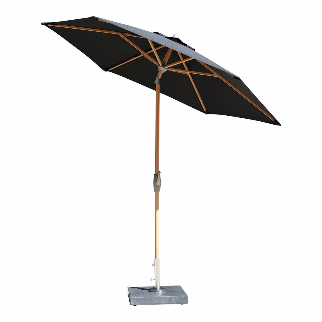 Stellar Auto Tilt Parasol – Teak Wood Finish Aluminium Frame - Imagen 3
