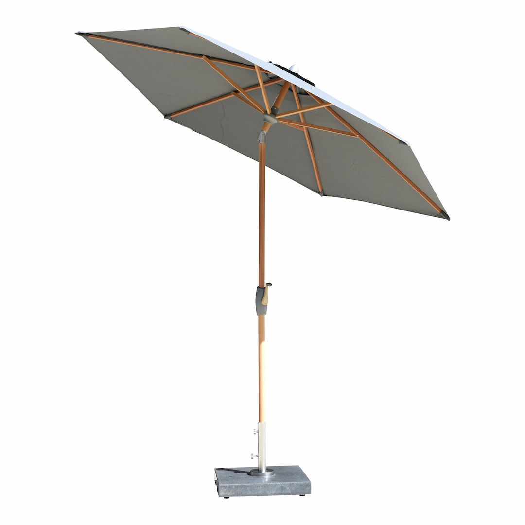 Stellar Auto Tilt Parasol – Teak Wood Finish Aluminium Frame - Imagen 2