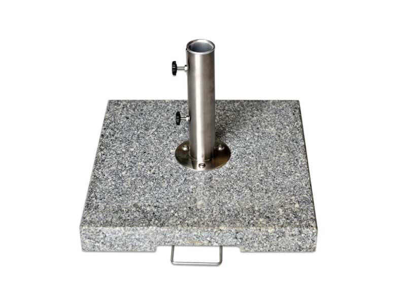 Base para sombrilla de granito gris de 70 kg con tubo estándar