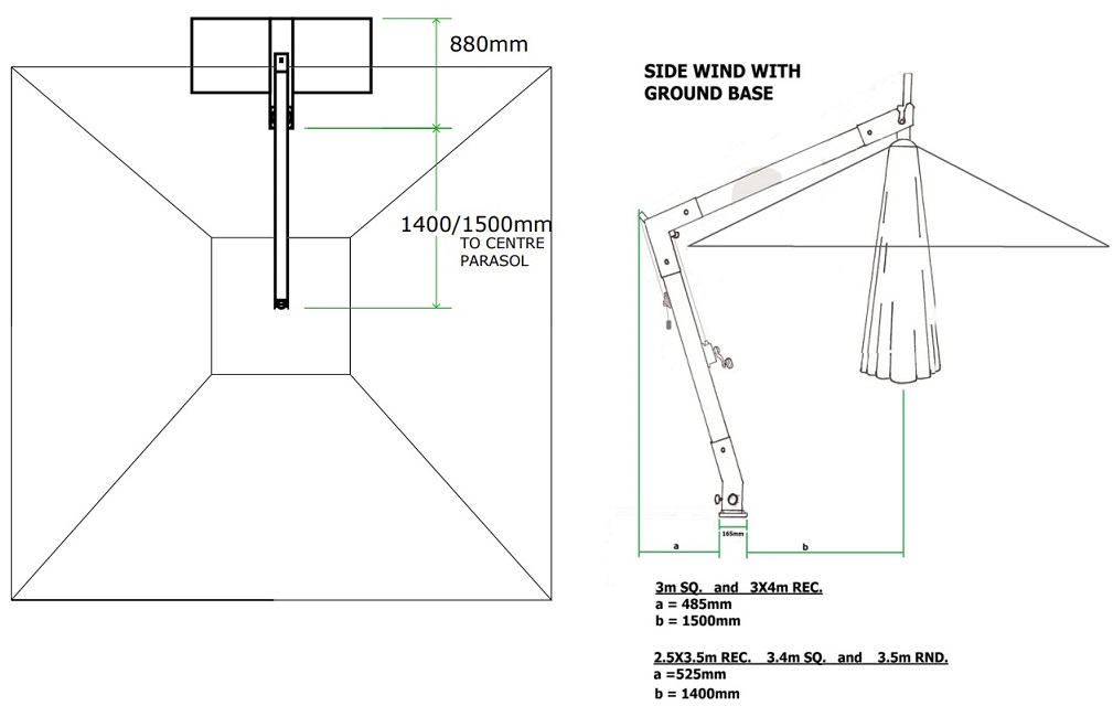 dibujo de especificaciones de levante con base portátil